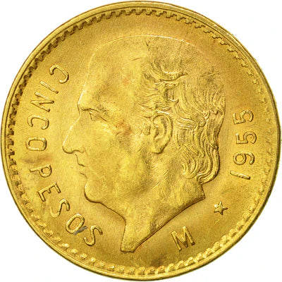 Moneda 5 Pesos Mexicanos 21.6KT
