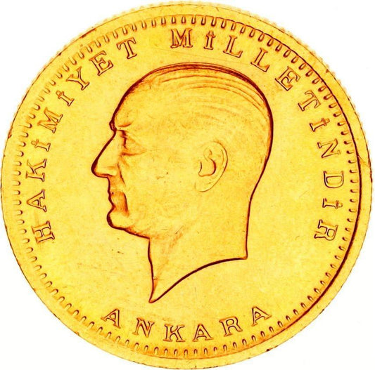 Moneda 100 Kurush de Turquía 22KT